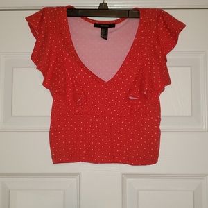 Hot pink cropped ruffle top